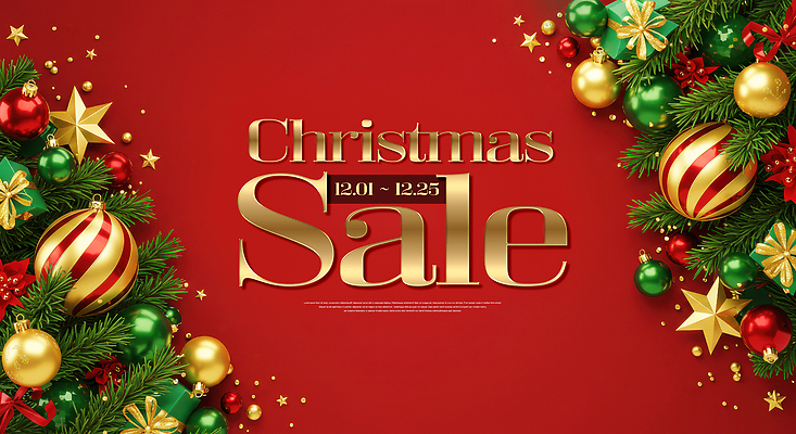 JPG 편집이미지 별 백그라운드 크리스마스 이벤트 장식 빨간색 초록색 쇼핑 크리스마스트리 세일 금색 연말 이미지편집 AI컴퓨터그래픽 AI콘텐츠 자연요소 기념일 컬러 파일형식