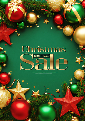 JPG 편집이미지 별 크리스마스 이벤트 장식 빨간색 초록색 쇼핑 크리스마스트리 갈색 세일 금색 풍선 연말 이미지편집 AI컴퓨터그래픽 AI콘텐츠 자연요소 기념일 컬러 파일형식