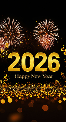 JPG 편집이미지 기념일 새해 불꽃놀이 여러명 파티 축제 기쁨 금색 축하 화려 즐거움 환영 시각효과 2026년 이미지편집 감정 컬러 다수 컨셉 놀이 사람 이벤트 연도 파일형식 효과