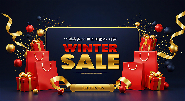 편집이미지 계절 컨셉 가방 파일형식 겨울 세일 이벤트 포스터 쇼핑 선물 상자 장식 백그라운드 컬러 쇼핑백 고객 유혹 이미지편집 JPG