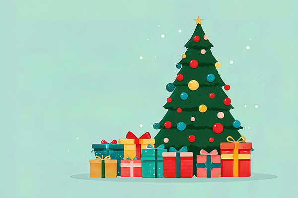 계절 기념일 감정 컨셉 크리스마스 포유류 관계 이벤트 파일형식 크리스마스트리 선물 장식 축제 겨울 파티 가족 친구 사랑 기쁨 축하 컬러 사슴 스타 전구 따뜻함 분위기 국내일러스트 일러스트 JPG