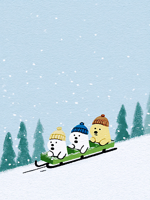 계절 감정 컨셉 겨울 관계 눈_날씨 사람 풍경 생태계 파일형식 썰매 친구 즐거움 산 놀이 눈보라 흰눈 동물 자연 겨울풍경 스노우 행복 귀여움 놀이기구 어린이 JPG 국내일러스트 일러스트