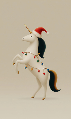 JPG 편집이미지 캐릭터 감정 크리스마스 겨울 장신구 장식 반짝임 귀여움 축제 흰색 분위기 유니콘 이미지편집 계절 기념일 컬러 컨셉 모션 파일형식