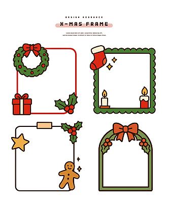 디자인 계절 리본 백그라운드 크리스마스 일러스트 초 크리스마스카드 프레임 선물 그래픽 장식 크리스마스트리 축제 스타 Wreath 국내일러스트 AI파일 기념일 카드_감사 파일형식 벡터