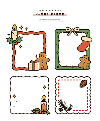 디자인 컬러 백그라운드 크리스마스 겨울 일러스트 촛불 양말 프레임 선물 장식 크리스마스트리 휴일 분위기 머리핀 즐거움 엽서 자원 진저쿠키 국내일러스트 AI파일 계절 기념일 감정 컨셉 장신구 초 쿠키 편지 파일형식 벡터