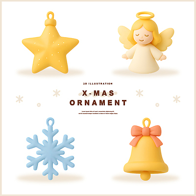 자연요소 기념일 컨셉 눈_날씨 공휴일 3D 파일형식 크리스마스 장식 연휴 별 천사 눈송이 종 캐릭터 따뜻함 귀여움 기념 뷰티풀 색감 편집3D PSD 편집이미지