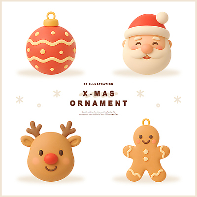 계절 기념일 크리스마스 사슴 3D 쿠키 디지털합성 파일형식 장식 산타클로스 루돌프 눈사람 진저쿠키 인형 축제 감정 컬러 꾸미기 겨울 전통 편집3D PSD 편집이미지