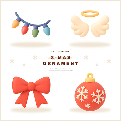 계절 기념일 크리스마스 눈_날씨 3D 디지털합성 파일형식 장식 빛 날개 리본 공 눈송이 크리스마스장식 디지털아트 컬러 디자인 축제 겨울 편집3D PSD 편집이미지