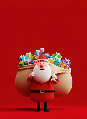 캐릭터 계절 기념일 감정 컬러 크리스마스 관계 표정 사람 이벤트 3D 파일형식 산타클로스 선물 자루 미소 빨간색 어린이 즐거움 축제 유머 겨울 파티 장식 기쁨 가족 전통 JPG 편집이미지 편집3D 3D캐릭터