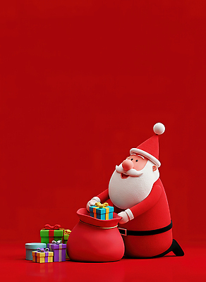 캐릭터 잡화 계절 기념일 감정 컬러 컨셉 크리스마스 관계 사람 이벤트 3D 파일형식 산타클로스 선물 빨간색 가방 상자 장식 기쁨 행복 축제 겨울 가족 전통 크리스마스트리 축하 어린이 파티 서프라이즈 장난감 JPG 편집이미지 편집3D 3D캐릭터