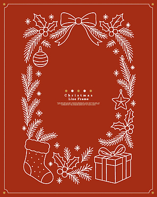 식물 디자인 기념일 별 크리스마스 겨울 일러스트 양말 선물 장식 빨간색 파티 축제 흰색 테두리 조화 연말 오너먼트 국내일러스트 AI파일 자연요소 계절 컬러 크리스마스장식 이벤트 파일형식 벡터