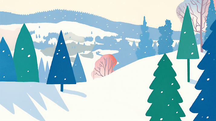 JPG 나무 사계절 컬러 겨울 일러스트 자연 하늘 산 풍경 평화 차가움 숲 장면 산악지대 뷰티풀 스노우 경관 국내일러스트 AI일러스트 AI콘텐츠 식물 계절 컨셉 생태계 파일형식