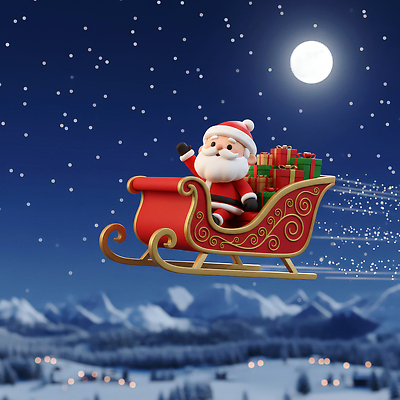 JPG 편집이미지 전통 별 크리스마스 겨울 하늘 3D캐릭터 선물 풍경 산타클로스 축제 달 썰매 마법 설산 편집3D 자연요소 캐릭터 계절 기념일 산 3D 파일형식