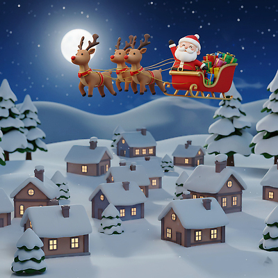 JPG 동물 편집이미지 크리스마스 겨울 가족 놀이 주택 3D캐릭터 선물 풍경 산타클로스 마을 달 즐거움 썰매 순록 편집3D 자연요소 캐릭터 계절 기념일 감정 관계 건물 3D 파일형식
