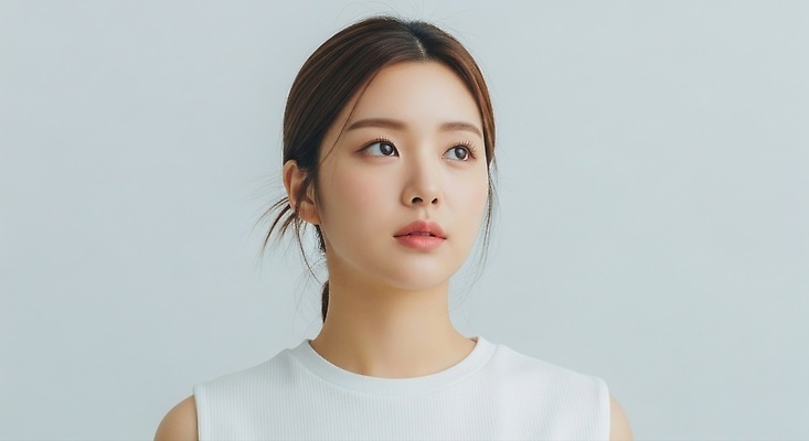 컬러 사람 전자제품 CG 파일형식 여자 모델 스튜디오 촬영 조명 표정 흰색 옷 고요 카메라 포즈 심플 뷰티풀 편집실사 JPG 편집이미지 의료성형뷰티