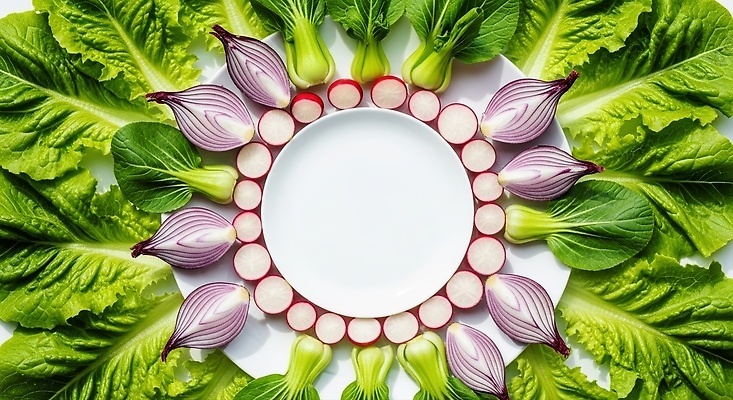 JPG 편집이미지 음식 채소 자연 양파 건강 요리 식사 신선 화려 양상추 무 그림 색감 미각 플레이팅 편집실사 컨셉 뿌리채소 감각 상차림 CG 생태계 파일형식