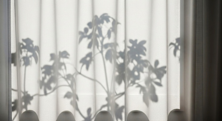 JPG 식물 편집이미지 실루엣 잎 창문 자연 아침 실내 밝음 그림자 풍경 여름 빛 햇빛 커튼 조용 편집실사 AI포토 AI콘텐츠 주간 계절 촬영기법 내부 태양 CG 생태계 파일형식