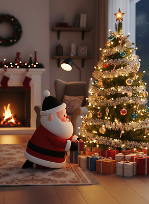 JPG 편집이미지 행복 크리스마스장식 크리스마스 겨울 거실 가족 3D캐릭터 따뜻함 선물 장식 빛 크리스마스트리 산타클로스 축제 편안함 즐거움 편집3D AI컴퓨터그래픽 AI콘텐츠 캐릭터 계절 기념일 감정 관계 3D 감각 파일형식