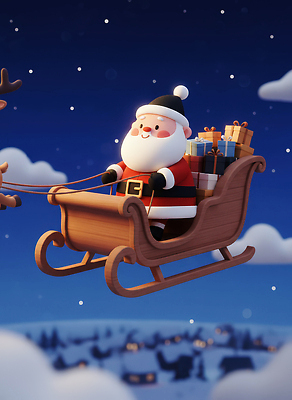 JPG 동물 편집이미지 크리스마스 겨울 하늘 3D캐릭터 선물 빛 산타클로스 마을 축제 루돌프 배송 즐거움 썰매 편집3D AI컴퓨터그래픽 AI콘텐츠 캐릭터 계절 기념일 감정 사슴 3D 파일형식