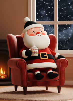 JPG 편집이미지 캐릭터 크리스마스 겨울 의자 가족 휴식 3D캐릭터 따뜻함 장식 산타클로스 축제 기쁨 분위기 벽난로 코코아 편집3D AI컴퓨터그래픽 AI콘텐츠 계절 기념일 감정 음료 가구 컨셉 관계 3D 파일형식