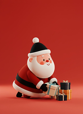 JPG 편집이미지 캐릭터 전통 디자인 행복 어린이 크리스마스 3D캐릭터 선물 빨간색 산타클로스 귀여움 축제 기쁨 즐거움 장면 연말 편집3D AI컴퓨터그래픽 AI콘텐츠 기념일 감정 컬러 컨셉 사람 3D 파일형식