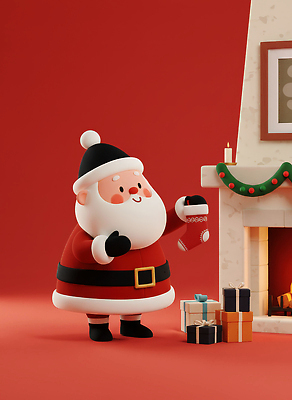 JPG 편집이미지 전통 명절 어린이 크리스마스 겨울 거실 양말 3D캐릭터 선물 웃음 장식 산타클로스 축제 기쁨 준비 벽난로 편집3D AI컴퓨터그래픽 AI콘텐츠 캐릭터 계절 기념일 감정 표정 사람 3D 파일형식