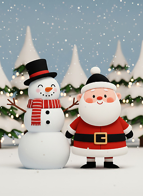 JPG 편집이미지 행복 인형 포즈 크리스마스 겨울 눈사람 3D캐릭터 풍경 장식 크리스마스트리 산타클로스 즐거움 오브젝트 감성 눈내림 편집3D AI컴퓨터그래픽 AI콘텐츠 캐릭터 계절 기념일 감정 컨셉 눈_날씨 3D 파일형식