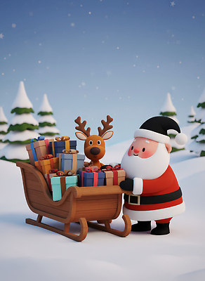 JPG 동물 편집이미지 행복 크리스마스 겨울 가족 3D캐릭터 선물 장식 산타클로스 축제 기쁨 루돌프 즐거움 썰매 편집3D AI컴퓨터그래픽 AI콘텐츠 캐릭터 계절 기념일 감정 관계 사슴 3D 파일형식