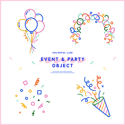 기념일 감정 컬러 크리스마스 일러스트 이벤트 장식 파티 축제 축하 생일 화려 즐거움 오브젝트 이벤트용품 풍선 국내일러스트 AI파일 컨셉 파일형식 벡터