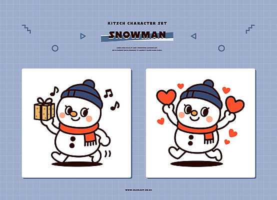 캐릭터 디자인 행복 감정 어린이 컬러 크리스마스 겨울 일러스트 모션 눈사람 선물 사랑 귀여움 축제 마음 즐거움 일러캐릭터 AI파일 계절 기념일 컨셉 사람 파일형식 벡터