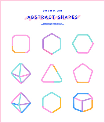 모양 도형 디자인 예술 선 컬러 백그라운드 패턴 일러스트 추상 그래픽 삼각형 큐브 육각형 기하학 오각형 창의성 국내일러스트 AI파일 무늬 파일형식 벡터