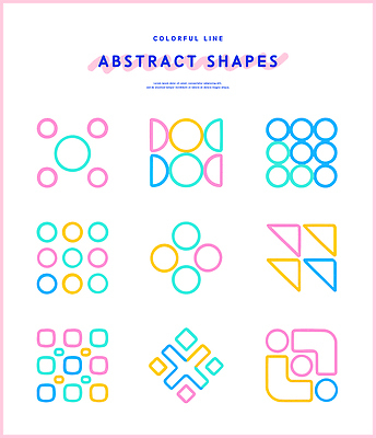 모양 도형 디자인 선 컬러 패턴 일러스트 추상 그래픽 사각형 색칠 원형 크기 배열 모던 조화 국내일러스트 AI파일 무늬 파일형식 벡터