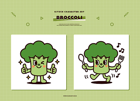 식물 캐릭터 디자인 음식 일러스트 모션 놀이 건강 요리 웃음 친구 귀여움 브로콜리 그림 스타일 일러캐릭터 AI파일 컨셉 채소 관계 표정 파일형식 벡터