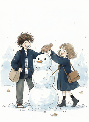 JPG 계절 행복 겨울 일러스트 모션 자연 눈사람 놀이 날씨 함께함 사랑 웃음 친구 추위 즐거움 장면 소통 국내일러스트 감정 컨셉 관계 표정 생태계 파일형식