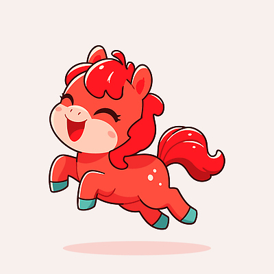 동물 캐릭터 행복 어린이 일러스트 털 표정 웃음 빨간색 달리기 귀여움 게임 작음 즐거움 일러캐릭터 붉은말 붉은말캐릭터 AI파일 감정 컬러 컨셉 모션 놀이 사람 말_동물 크기 말캐릭터 파일형식 벡터