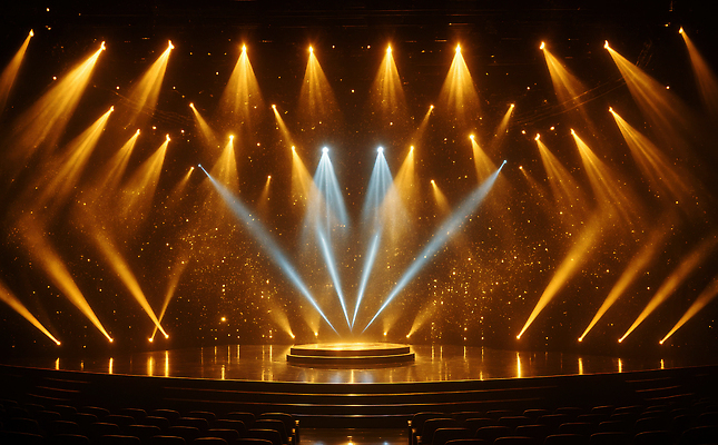 JPG 편집이미지 예술 음악 조명 공연 무대 화려 군중 공연장 준비 스포트라이트 라이브 이미지편집 AI컴퓨터그래픽 AI콘텐츠 컨셉 문화예술 사람 이벤트 극장 파일형식