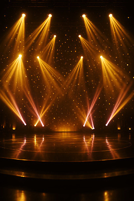 JPG 편집이미지 음악 조명 빛 반사 공연 무대 대기 화려 연기 공연장 준비 생동감 이미지편집 AI컴퓨터그래픽 AI콘텐츠 컨셉 문화예술 이벤트 극장 파일형식