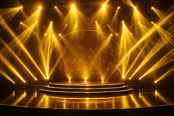 JPG 편집이미지 예술 음악 조명 그림자 반짝임 공연 금색 무대 분위기 군중 준비 스포트라이트 이미지편집 AI컴퓨터그래픽 AI콘텐츠 컬러 컨셉 모션 문화예술 사람 이벤트 파일형식