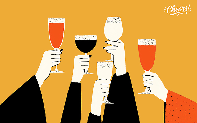 PSD 손 기념일 음료 일러스트 잔 함께함 친구 파티 축제 주황색 기쁨 모임 축하 음주 즐거움 건배 환영 축배 소통 국내일러스트 식기 감정 컬러 컨셉 관계 이벤트 신체부위 파일형식