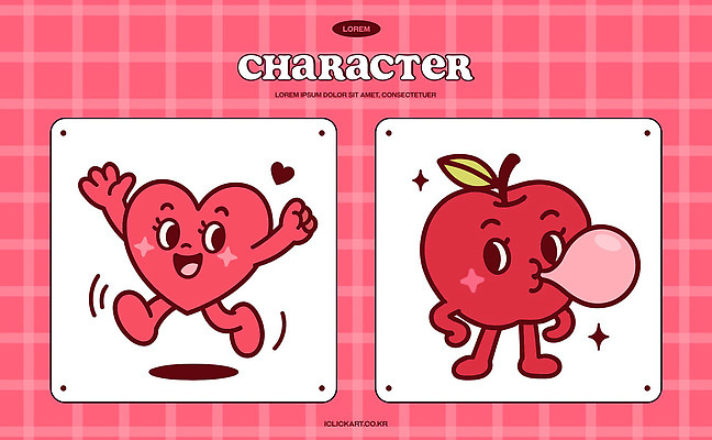 모양 캐릭터 감정 컨셉 과일 관계 모션 표정 파일형식 벡터 하트 사과 귀여움 사랑 달리기 웃음 껌 상징 놀이 친구 즐거움 디자인 컬러 창의성 이미지 AI파일 일러스트 일러캐릭터