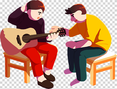 편집이미지 음악 연주 노래 협력 사람 취미 친구 공간 기타 집중 PNG 레슨 소통 창의력 컨셉 관계 수업 현악기 문화예술 파일형식 교육 악기