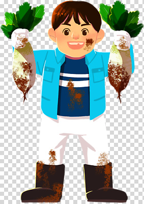 직업 컨셉 농업 뿌리채소 표정 사람 생태계 파일형식 어린이 무 밭 흙 웃음 농사 농작물 수확 농부 귀여움 채소 자연 식물 편집이미지 PNG