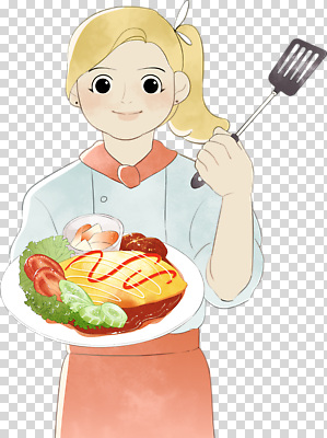 편집이미지 음식 채소 요리 미소 요리사 식사 카트 점심 PNG 오믈렛 직업 표정 계란요리 파일형식 계란 알