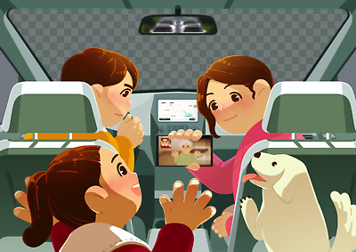 동물 편집이미지 행복 여행 가족 실내 웃음 취미 친구 스마트폰 만남 강아지 즐거움 영상 차안 PNG 감정 컨셉 관계 표정 내부 핸드폰 스마트기기 반려동물 개 파일형식