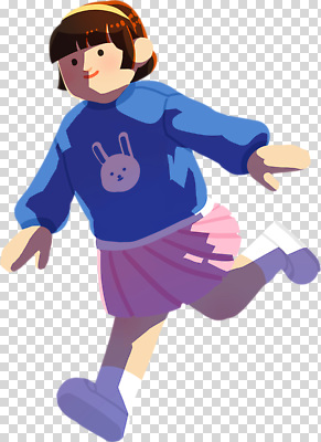 편집이미지 행복 어린이 분홍색 모션 소녀 파란색 치마 운동 스웨터 즐거움 PNG 놀기 스타일 외모 여자 감정 컬러 상의 하의 건강 사람 파일형식