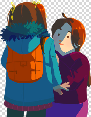 편집이미지 어린이 백그라운드 배낭 교실 학교 모션 대화 웃음 소녀 캐주얼 친구 만남 이미지 PNG 소통 옷 여자 교육 컨셉 가방 관계 표정 말하기 사람 파일형식