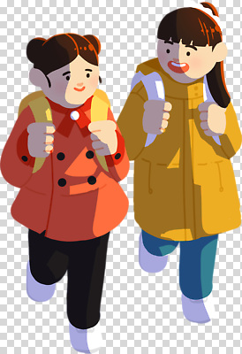 계절 교육 감정 컬러 상의 가방 관계 모션 휴식 표정 말하기 사람 파일형식 겨울 외투 친구 학교 걷기 배낭 즐거움 대화 어린이 웃음 행복 노란색 빨간색 산책 편집이미지 PNG