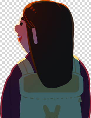 편집이미지 캐릭터 가방 따뜻함 표정 미소 소녀 뒷모습 공백 편안함 PNG 소통 색감 잡화 여자 어린이 뷰포인트 컨셉 감각 파일형식