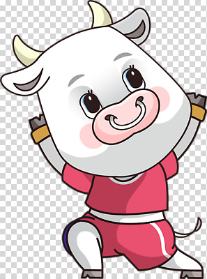 옷 감정 컨셉 포유류 파일형식 소 캐릭터 운동복 귀여움 기쁨 활발 표정 동물 즐거움 놀이 스포츠 편집이미지 PNG