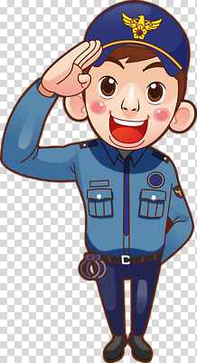 편집이미지 직업 캐릭터 행복 어린이 상징 표정 웃음 귀여움 인사 경찰 경찰복 경례 PNG 감정 컨셉 유니폼 사람 예절 파일형식